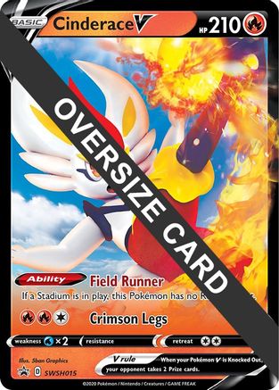 Cinderace V (SWSH015) (Jumbo Card) [Sword & Shield: Black Star Promos] - Trinity Hobby