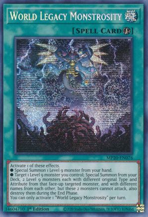 World Legacy Monstrosity [MP20-EN076] Prismatic Secret Rare - Trinity Hobby