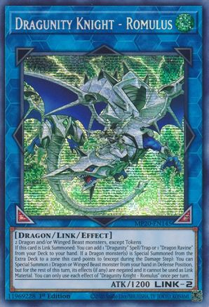 Dragunity Knight - Romulus [MP20-EN145] Prismatic Secret Rare - Trinity Hobby