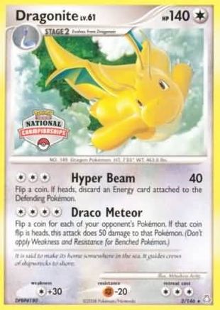 Dragonite (2/146) (National Championship) [Diamond & Pearl: Legends Awakened] - Trinity Hobby