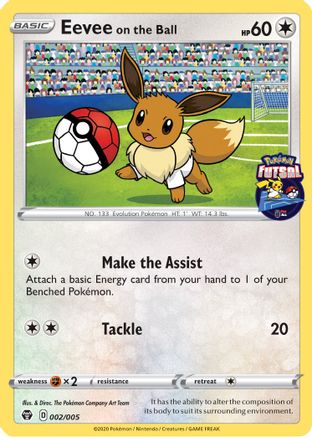Eevee on the Ball (Pokemon Futsal) - (002/005) [Miscellaneous Cards & Products]