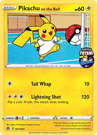 Pikachu on the Ball (Pokemon Futsal) - (001/005) [Miscellaneous Cards & Products]