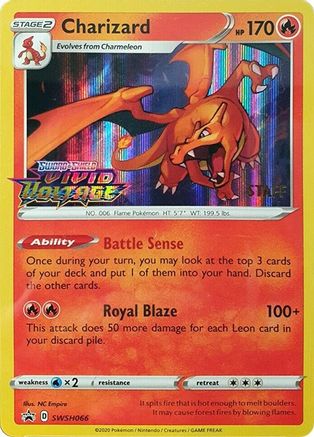 Charizard (SWSH066) (Staff Prerelease Promo) [Sword & Shield: Black Star Promos] - Trinity Hobby