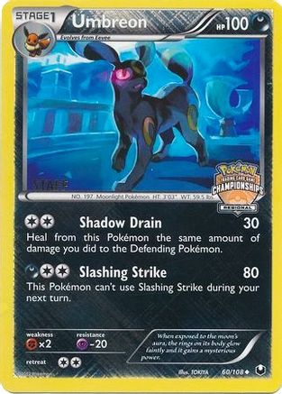 Umbreon (60/108) (Regional Championship Promo Staff) [Black & White: Dark Explorers] - Trinity Hobby