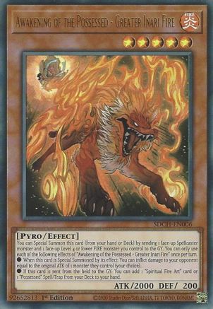 Awakening of the Possessed - Greater Inari Fire [SDCH-EN006] Ultra Rare - Trinity Hobby