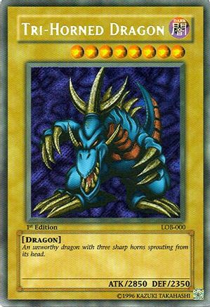 Tri-Horned Dragon [LOB-000] Secret Rare - Trinity Hobby