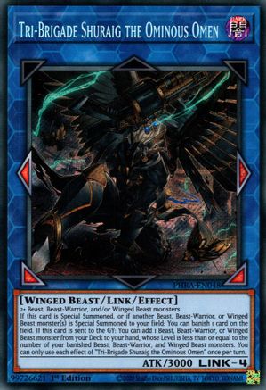 Tri-Brigade Shuraig the Ominous Omen [PHRA-EN048] Secret Rare - Trinity Hobby