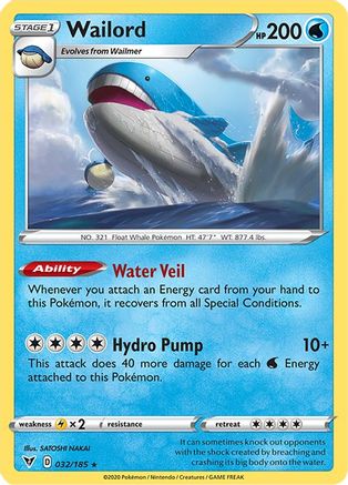 Wailord (032/185) [Sword & Shield: Vivid Voltage] - Trinity Hobby