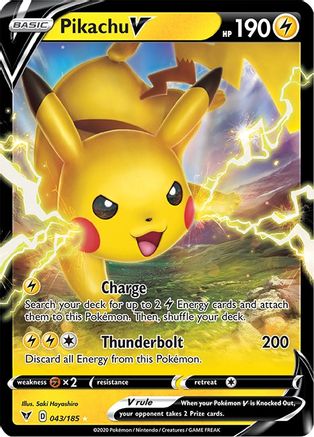 Pikachu V (043/185) [Sword & Shield: Vivid Voltage] - Trinity Hobby