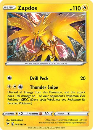 Zapdos (048/185) [Sword & Shield: Vivid Voltage] - Trinity Hobby