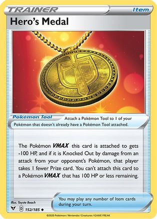 Hero's Medal (152/185) [Sword & Shield: Vivid Voltage] - Trinity Hobby