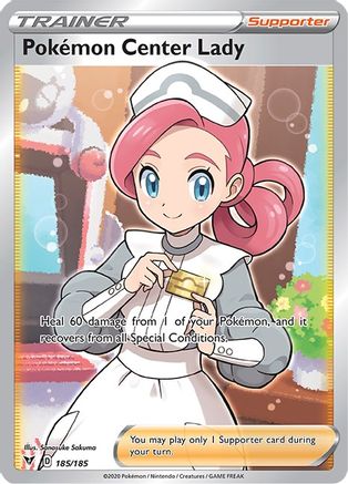 Pokemon Center Lady (185/185) [Sword & Shield: Vivid Voltage] - Trinity Hobby