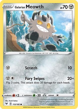Galarian Meowth (112/185) [Sword & Shield: Vivid Voltage] - Trinity Hobby