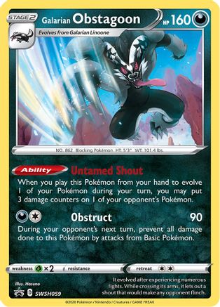 Galarian Obstagoon (SWSH059) [Sword & Shield: Black Star Promos] - Trinity Hobby