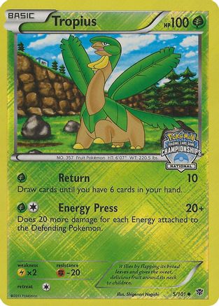 Tropius (5/101) (National Championship Promo) [Black & White: Plasma Blast] - Trinity Hobby