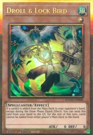 Droll & Lock Bird (Alternate Art) [MAGO-EN006] Gold Rare - Trinity Hobby