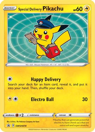 Special Delivery Pikachu (SWSH074) [Sword & Shield: Black Star Promos] - Trinity Hobby