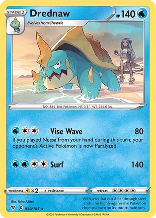 Drednaw (039/185) (Cracked Ice Holo) (Theme Deck Exclusive) [Sword & Shield: Vivid Voltage] - Trinity Hobby