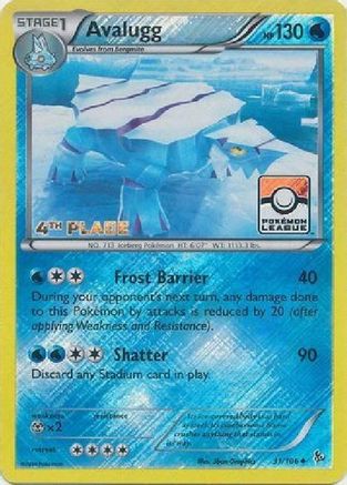 Avalugg (31/106) (League Promo 4th Place) [XY: Flashfire] - Trinity Hobby