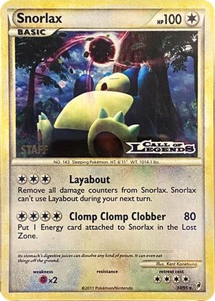 Snorlax (33/95) (Staff Prerelease Promo) [Nintendo: Black Star Promos] - Trinity Hobby