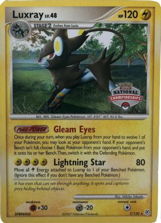 Luxray (7/130) (National Championship Promo) [Diamond & Pearl: Base Set] - Trinity Hobby