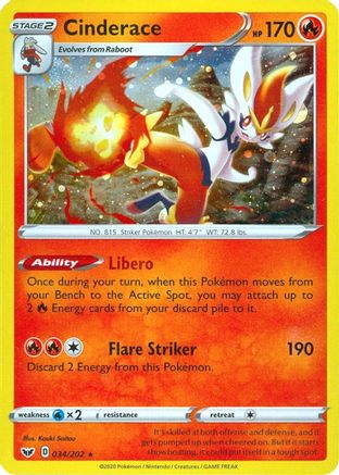 Cinderace (Cosmos Holo) - (034/202) Holofoil [Miscellaneous Cards & Products]