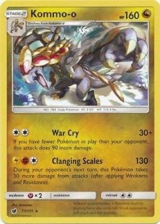 Kommo-o (77/111) (Cracked Ice Holo) (Theme Deck Exclusive) [Sun & Moon: Crimson Invasion] - Trinity Hobby