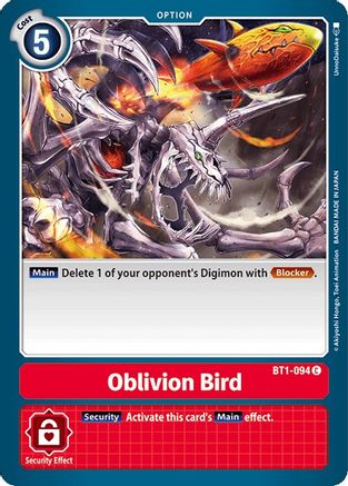 Oblivion Bird [BT1-094] [Release Special Booster Ver.1.0] - Trinity Hobby