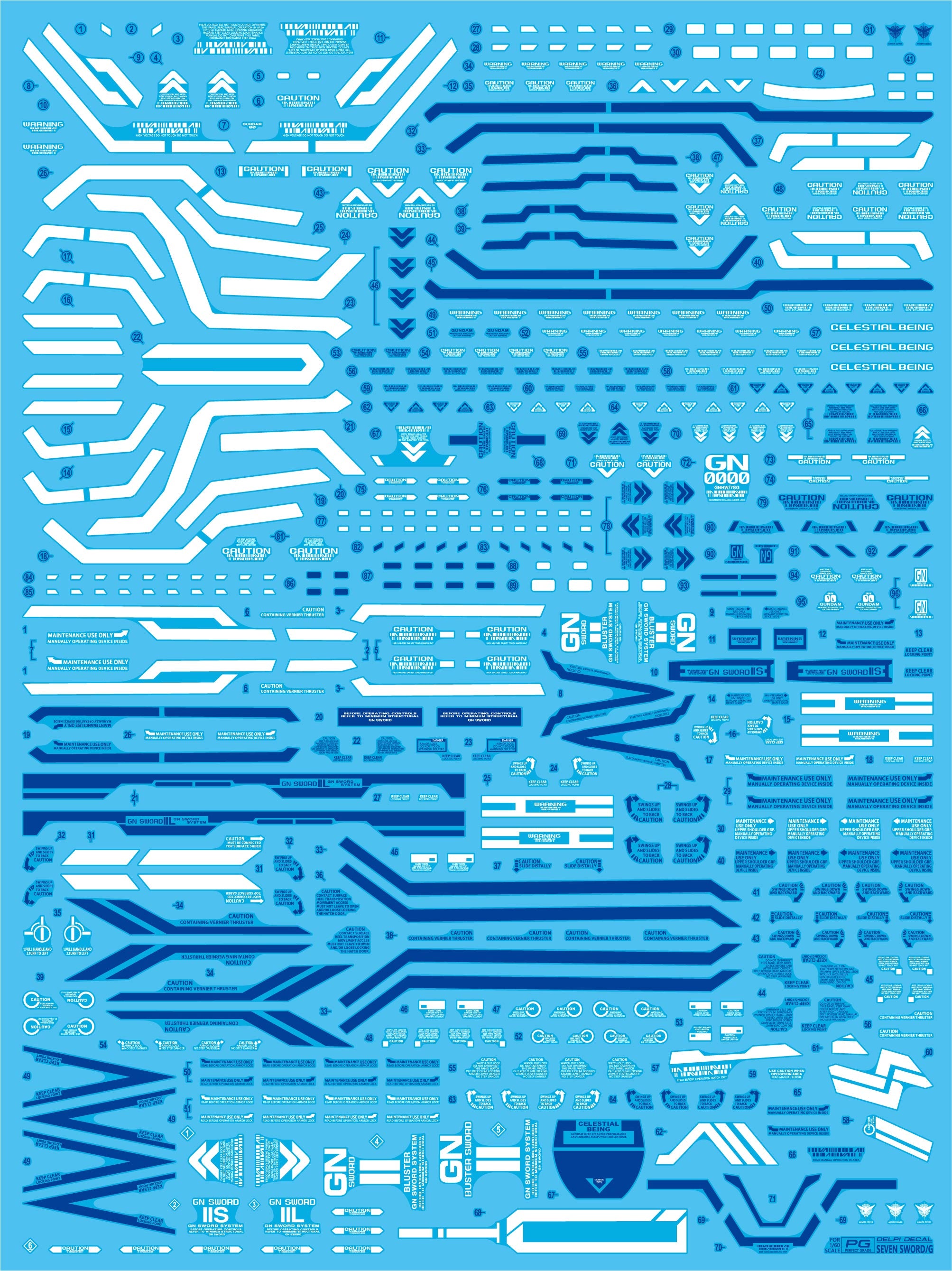 Delpi Decals PG 00 Seven Sword/G Water Decal