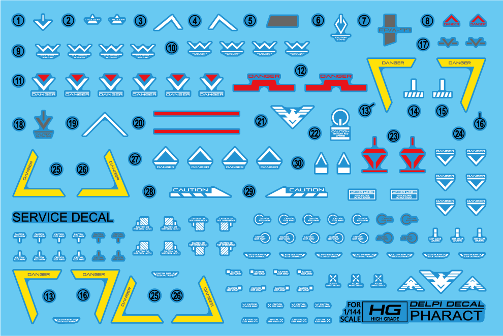 Delpi Decals HG PHARACT WATER DECAL - Trinity Hobby