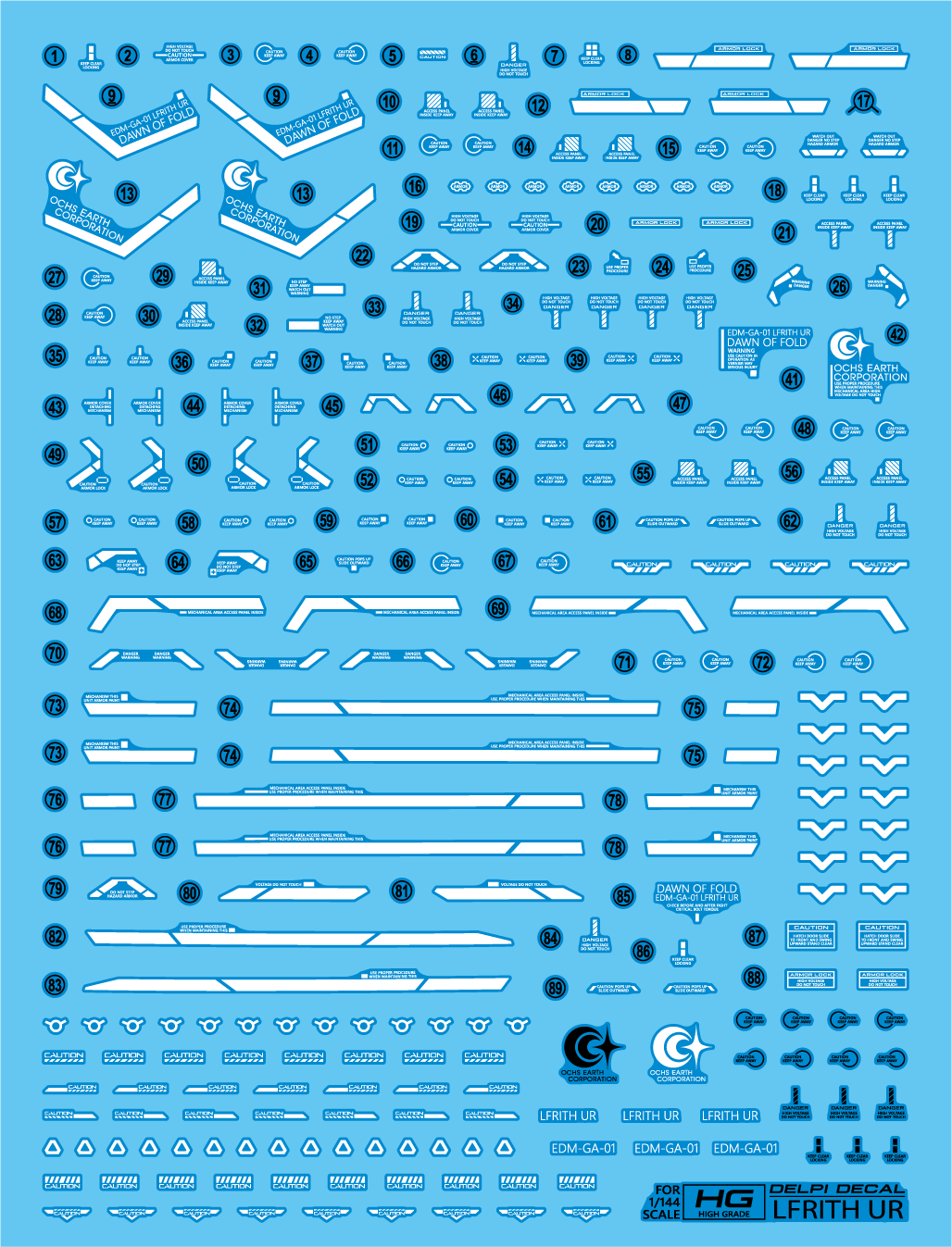 Delpi Decals HG LFRITH UR WATER DECAL