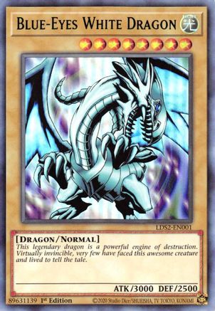 Blue-Eyes White Dragon (Green) [LDS2-EN001] Ultra Rare - Trinity Hobby