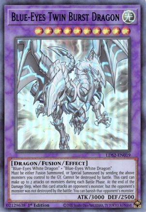 Blue-Eyes Twin Burst Dragon (Blue) [LDS2-EN019] Ultra Rare - Trinity Hobby