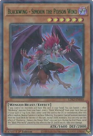 Blackwing - Simoon the Poison Wind (Green) [LDS2-EN040] Ultra Rare - Trinity Hobby