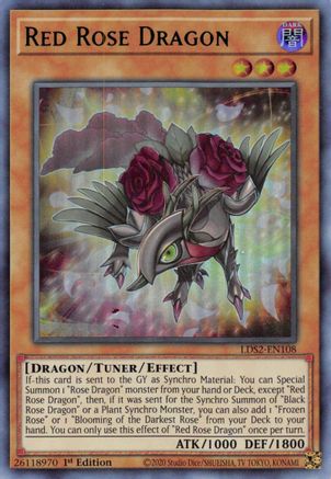 Red Rose Dragon (Green) [LDS2-EN108] Ultra Rare - Trinity Hobby