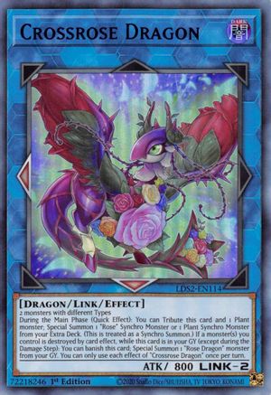 Crossrose Dragon (Blue) [LDS2-EN114] Ultra Rare - Trinity Hobby