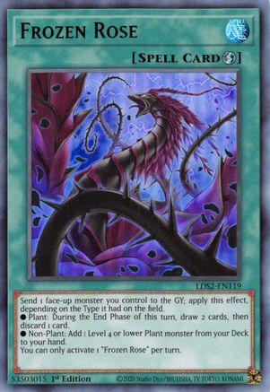 Frozen Rose (Green) [LDS2-EN119] Ultra Rare - Trinity Hobby