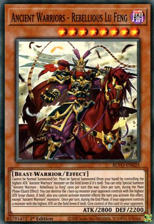 Ancient Warriors - Rebellious Lu Feng [BLVO-EN025] Super Rare - Trinity Hobby
