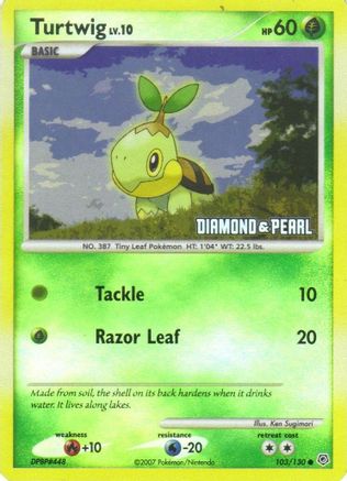 Turtwig (103/130) [Burger King Promos: 2008 Collection] - Trinity Hobby
