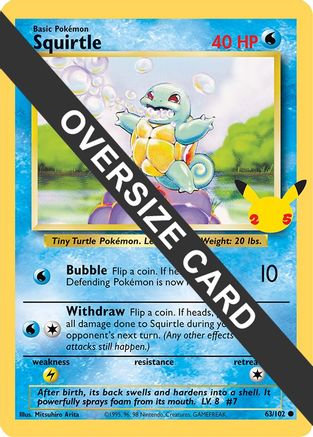 Squirtle (63/102) (Jumbo Card) [First Partner Pack] - Trinity Hobby