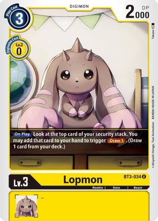 Lopmon [BT3-034] [Release Special Booster Ver.1.5] - Trinity Hobby