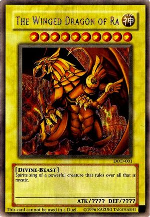 The Winged Dragon of Ra [DOD-001] Prismatic Secret Rare - Trinity Hobby