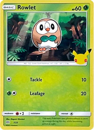 Rowlet (7/25) [McDonald's 25th Anniversary] - Trinity Hobby