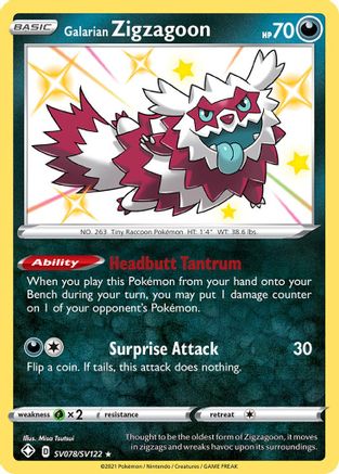 Galarian Zigzagoon (SV078/SV122) [Sword & Shield: Shining Fates] - Trinity Hobby