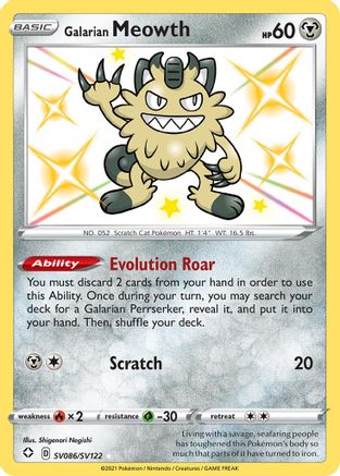 Galarian Meowth (SV086/SV122) [Sword & Shield: Shining Fates] - Trinity Hobby