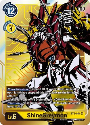 ShineGreymon [BT2-041] (Alternate Art) [Release Special Booster Ver.1.5] - Trinity Hobby