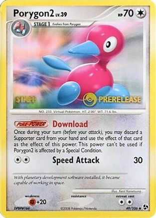Porygon2 (49/106) (Staff Prerelease Promo) [Diamond & Pearl: Black Star Promos] - Trinity Hobby