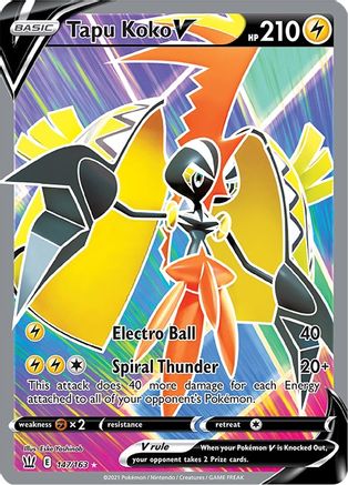 Tapu Koko V (147/163) [Sword & Shield: Battle Styles] - Trinity Hobby