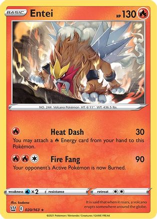 Entei (020/163) [Sword & Shield: Battle Styles] - Trinity Hobby