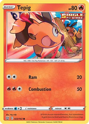 Tepig (023/163) [Sword & Shield: Battle Styles] - Trinity Hobby